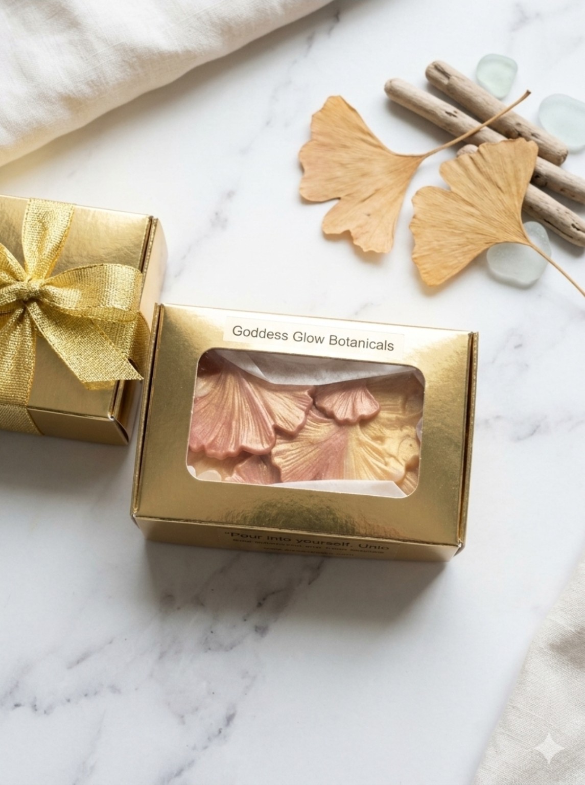 Goddess Glow Bar in gold gift packaging